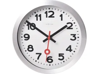 Wandklok NeXtime dia. 19cm, geborsteld aluminium, 'Station' cijfers - 1
