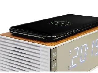 Wekkerradio Technoline WT 487 165x93x80mm hout/zilver met telefoonopla - 4