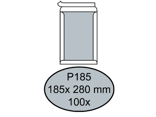 Envelop Quantore Bordrug P185 185X280Mm 120Gr Wit Zelfklevend