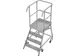 Escabeau mobile Plateforme H 1m 4 marches Aluminium 4 roulettes