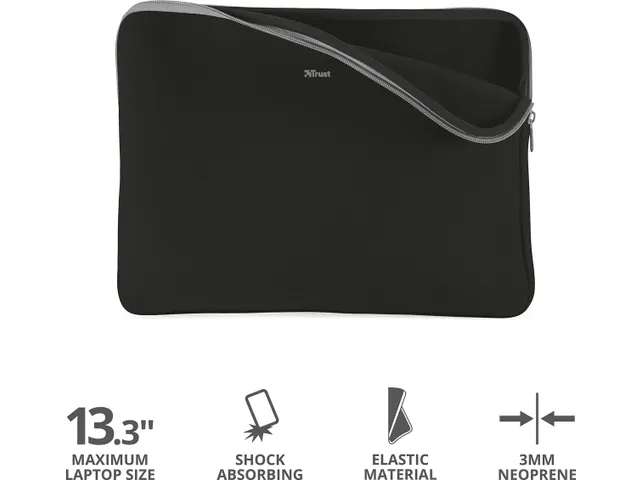 Housse pour ordinateur portable Primo soft 13,3 inch polyester Noir