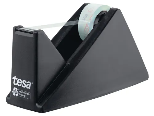 Plakbandhouder Tesa eco&crystal 59045 zwart met 1 rol tape 19mmx10m