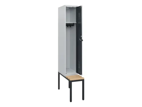 locker met bank,HxBxD 1950x300x815mm,1vak,vak B 300mm,draaigrendel