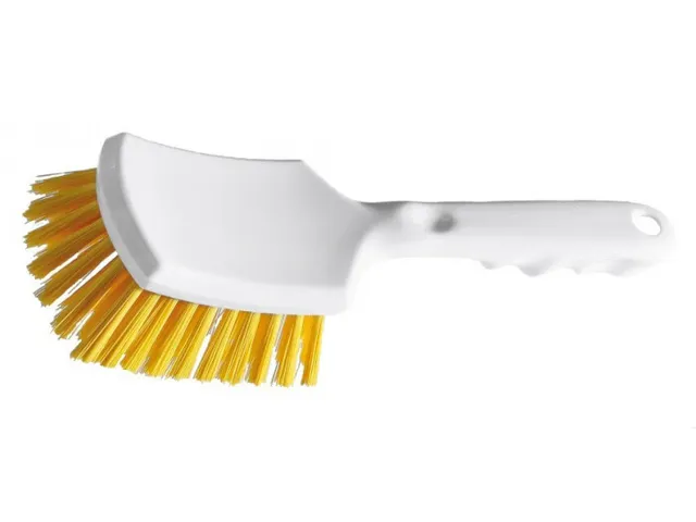 Handborstel met steel hard geel 2 stuks