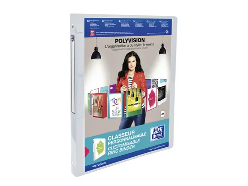 Presentatieringband Oxford Polyvision A4 4 rings O-mech 15mm transpara