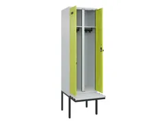locker met bank,voor scheiding van kleding,HxBxD 2120x600x815mm,2vak