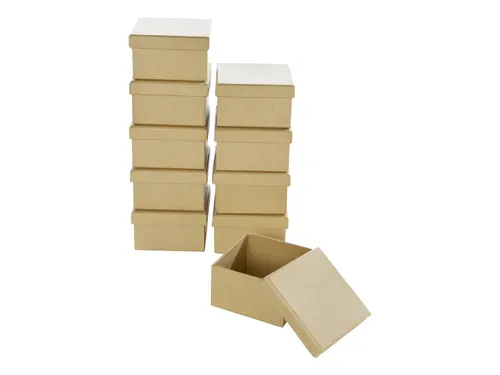 Doos karton Folia mini 7,5x7,5x4,5cm 10 stuks kraft