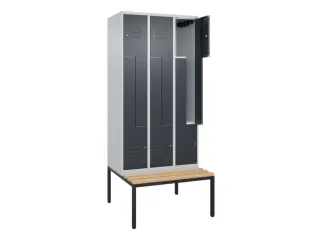 Z-garderobekast,HxBxD 2120x900x815mm,6vak,vak B 300mm,cil.-slot - 2