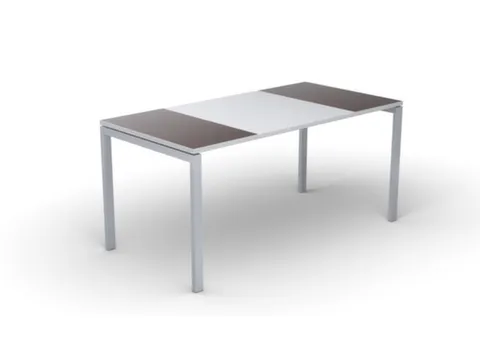 Bureau 750X1600X800Mm Blad Wengéhout/wit Rechthoekig 4-Voeten Wit