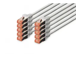 CAT 6 S-FTP patchkabel Cu LSZH AWG 27/7 Lengte 0,5m 10 stuks Grijs