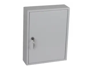 sleutelkast,42haak,HxBxD 350x270x80mm,romp grijs,front grijs - 1
