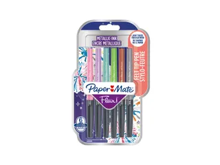 Fineliner Paper Mate Flair Metallic medium blister à 6 stuks - 3