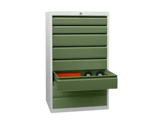 ladekast HxBxD 1200x500x600mm 8laden slot RAL7035 front RAL6011 - 2