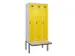 locker met bank,voor scheiding van kleding,HxBxD 2120x900x815mm,3vak