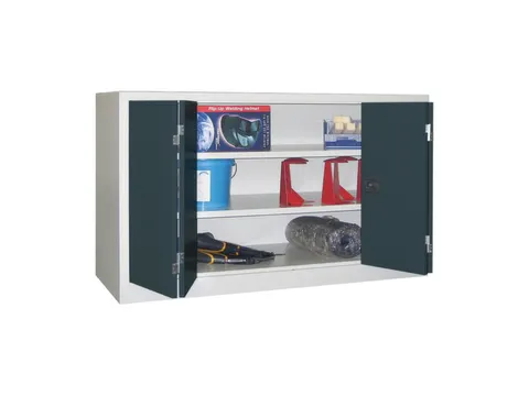 Ruime Vouwdeurkast 1000x1500x600mm 2legborden Ral7035 Front Ral7016