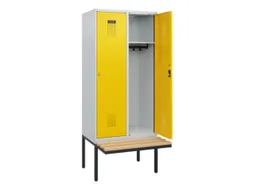 locker met bank,HxBxD 1950x800x815mm,2vak,vak B 400mm,cilinderslot