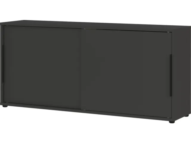 schuifdeurkast,HxBxD 740x1600x400mm,2xhouten vloer,romp grafiet