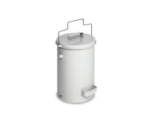 veiligheidsafvalbakken,25l,HxØ 500x270mm,romp staal RAL7035 - 1