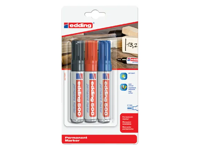Viltstift edding 500 schuin assorti 2-7mm blister à 3st