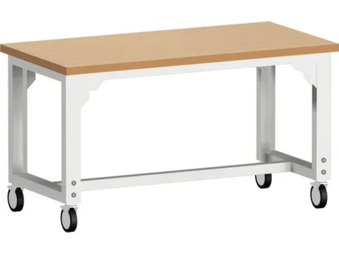 werkbank,verrijdbaar,HxBxD 840-1140x1500x750mm,beukenblad,geolied