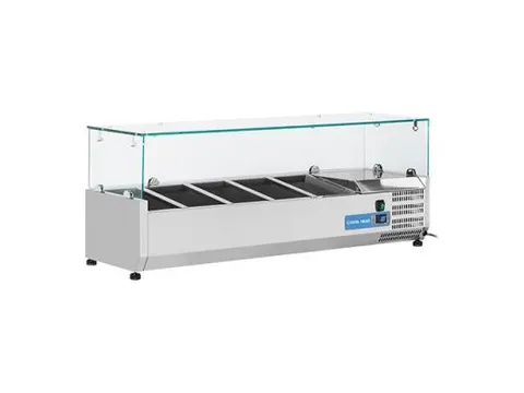 COOL HEAD Koelvitrine 5x 1/4 GN glasopzet