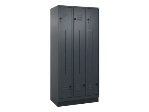 Z-garderobekast,HxBxD 1950x900x500mm,vak B 150/300mm,draaigrendel