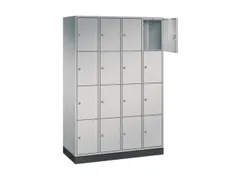 lockerkast,HxBxD 1950x1220x500mm,4x4vakken,cil.-slot,sokkel