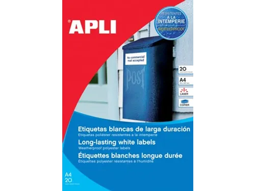 Apli Waterbestendige Etiketten ft 210x297mm wit