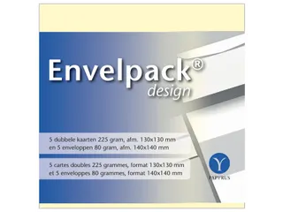 Dubbele kaart Papyrus Envelpack Design vierkant 140x140mm ivoor 894440 - 4