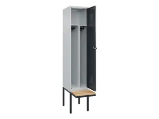 locker met bank,voor scheiding van kleding,HxBxD 2120x400x815mm,1vak - 1