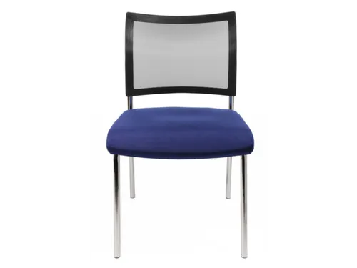 Bezoekersstoel Blauw Stof Zitting Rugleuning Netbekleding Zwart