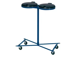 Dubbele Afvalverzamelaars Blauw Verrijdbaar 1020x860x500mm 120 Liter - 1