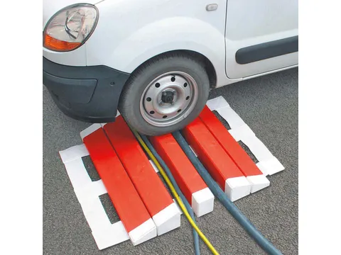 kabelbrug,B 910mm,overrijd H 90mm,rood/wit,2kabelkanalen