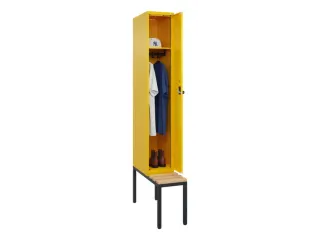 locker met bank,HxBxD 2120x300x815mm,1vak,vak B 300mm,draaigrendel - 1