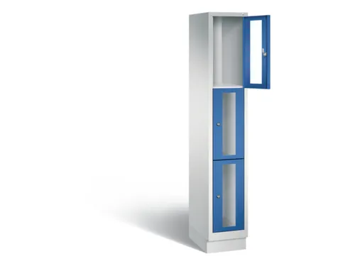 Lockerkast 1800x320x500mm 1x3 vakken Cilinderslot, Sokkel, RAL5010