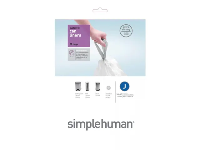 Afvalzakken 30-40 liter (J) wit, Simplehuman