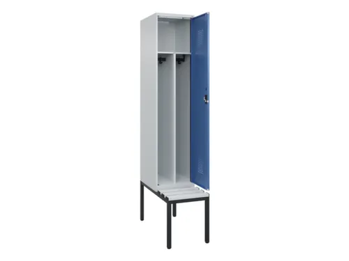 locker met bank,voor scheiding van kleding,HxBxD 2120x400x815mm,1vak