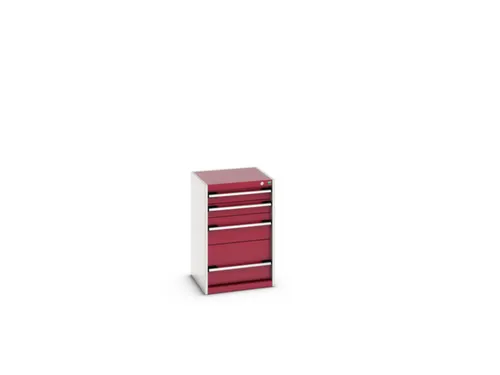 ladekast HxBxD 800x525x525mm 4laden romp RAL7035 front RAL3004