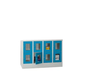lockerkast,HxBxD 855x1200x500mm,4x2vakken,RAL7035,front RAL5012 - 2