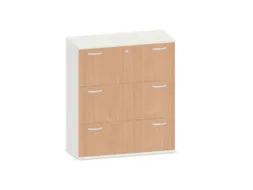 hangmappenkast 1150x1000x430mm 3hangmappenframes Wit + beuken