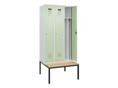 locker met bank,voor scheiding van kleding,HxBxD 2120x900x815mm,3vak