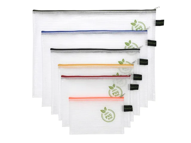 Trousse Foldersys EVA sans PVC avec fermeture éclair 6 pièces assort
