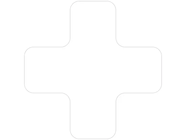 plaksymbool,plus,markering HxB 150x150mm,PVC,wit