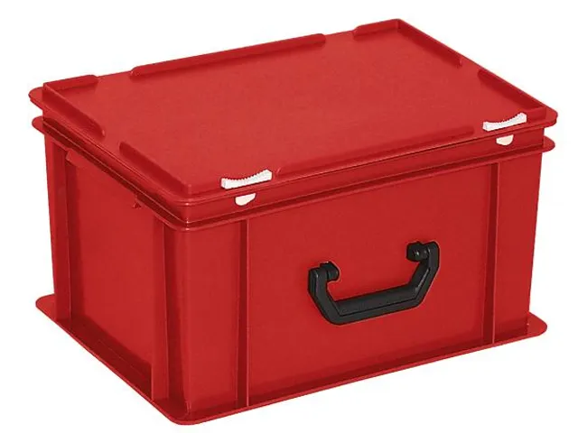 Euronorm Koffer Hxlxb 230x400x300mm 21l 1 Handgreep Rood