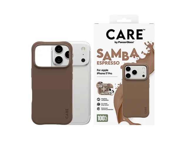 PanzerGlass CARE by Samba Case Espresso w. MagSafe iPhone 17 Pro