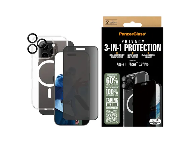 PanzerGlass 3-in-1 Privacy Protection Bundle iPhone 16 Pro Max, App
