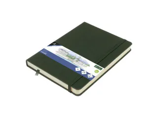 Schetsboek Kangaro A5 forest green PU HC 80 vel 140gr roomwit met elas - 1