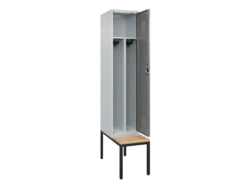 locker met bank,voor scheiding van kleding,HxBxD 2120x400x815mm,1vak