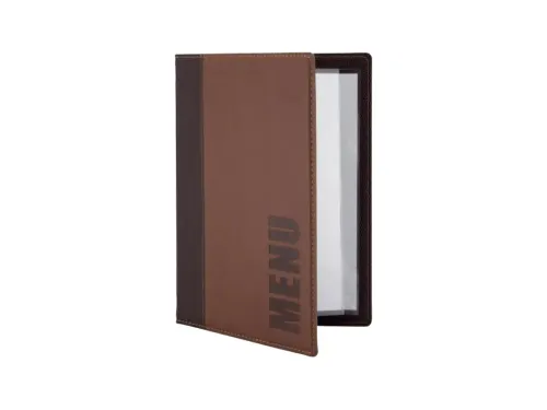 Menukaart Securit Trendy A5 2 tas bruin lederlook