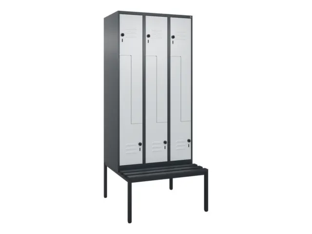 Z-garderobekast,HxBxD 2120x900x815mm,6vak,vak B 300mm,draaigrendel